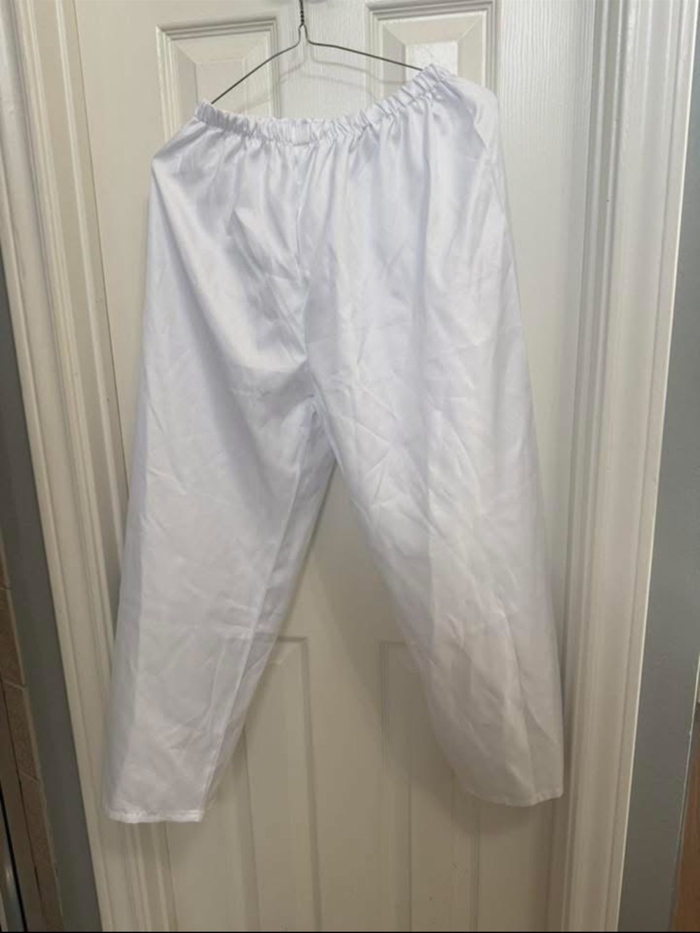Source Unknown White Wide-Leg Elastic-Waist Pants